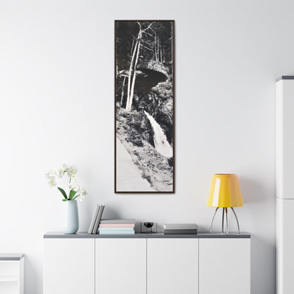 Narada Falls Yellowstone Gallery Canvas Wraps Vertical Frame 20″ x 60″ Premium Gallery Wraps (1.25″) Walnut