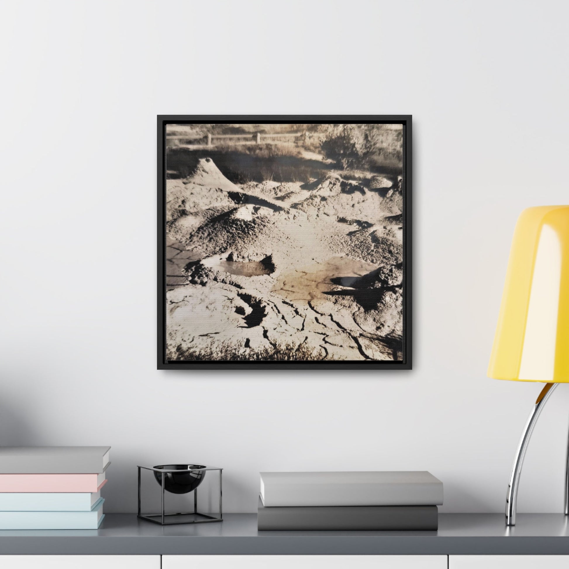 Yellowstone West Thumb Paint Pots Gallery Canvas Wraps Square Frame - 16″ x 16″ 1.25" Black - Canvas