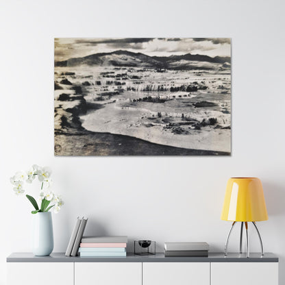 Springs at top of Jupiter Terrace Yellowstone Canvas Gallery Wraps 48″ x 32″ 1.25"
