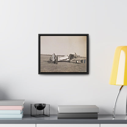 Army Pursuit Plane Ames Airport 1939 Gallery Canvas Wraps, Horizontal Frame 14″ x 11″ Black 1.25"
