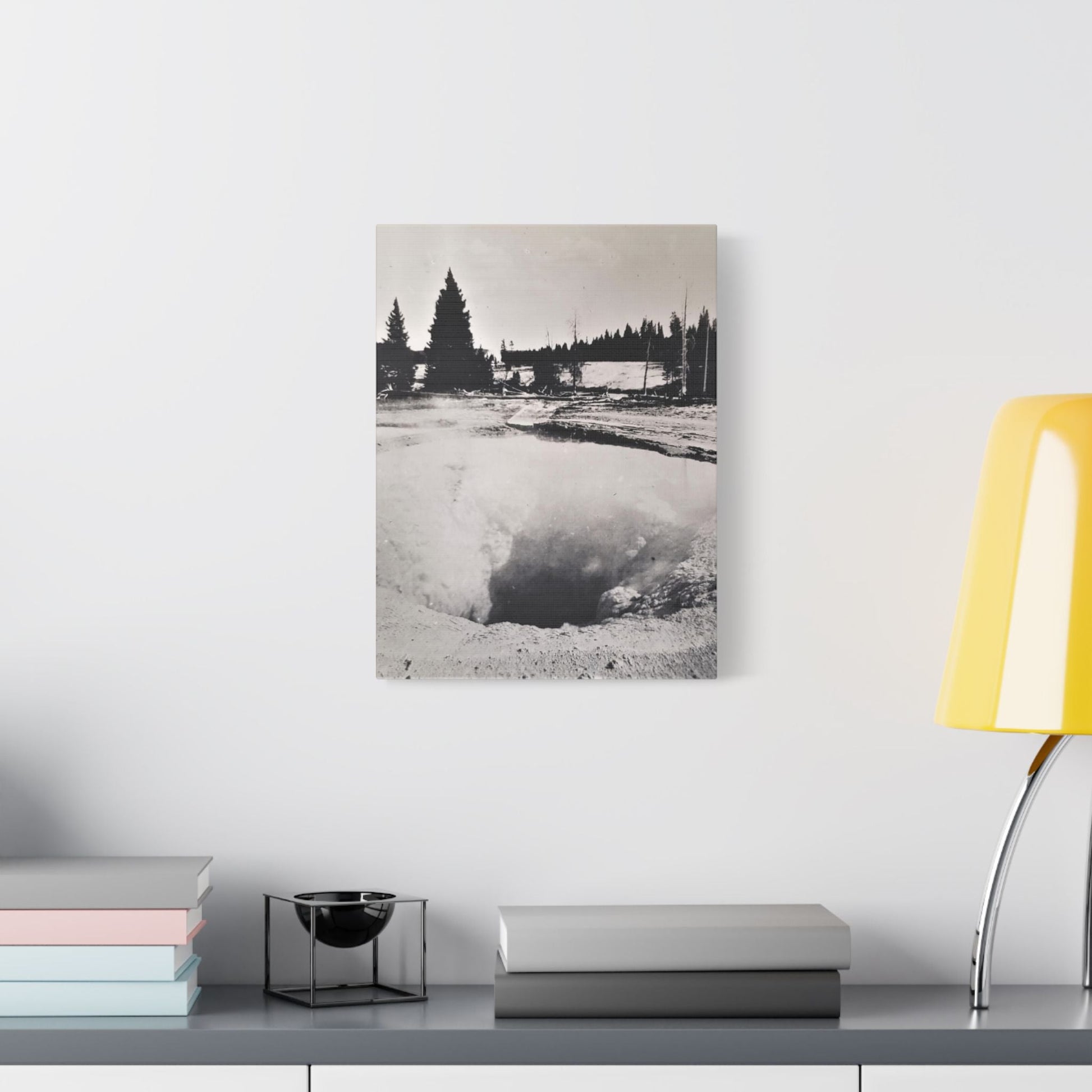 Morning Glory Pool Yellowstone Satin Canvas Stretched - 12″ x 16″ (Vertical) 1.5" - Canvas