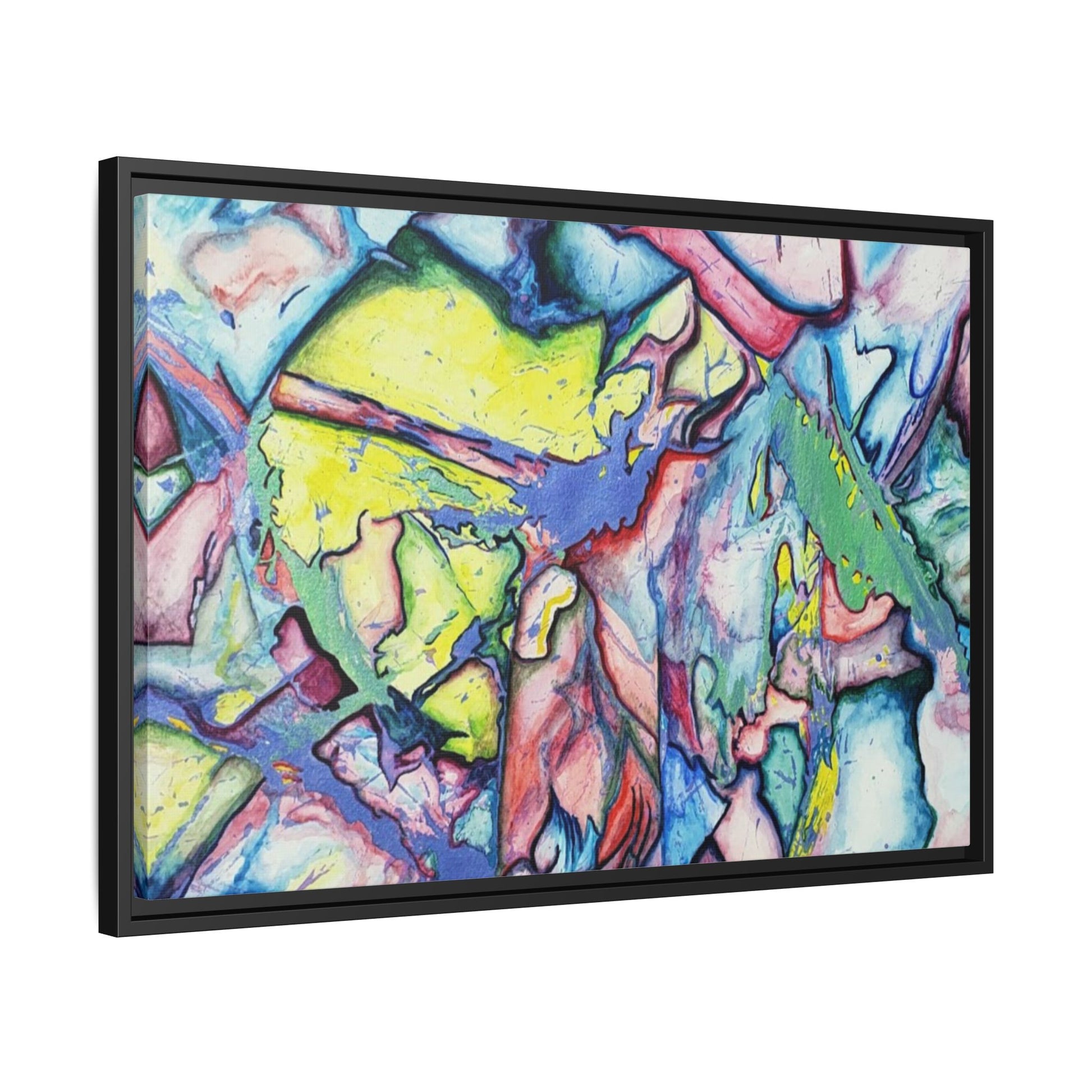 Alien Abstract Colorful Framed Canvas Art - Kia Day Design