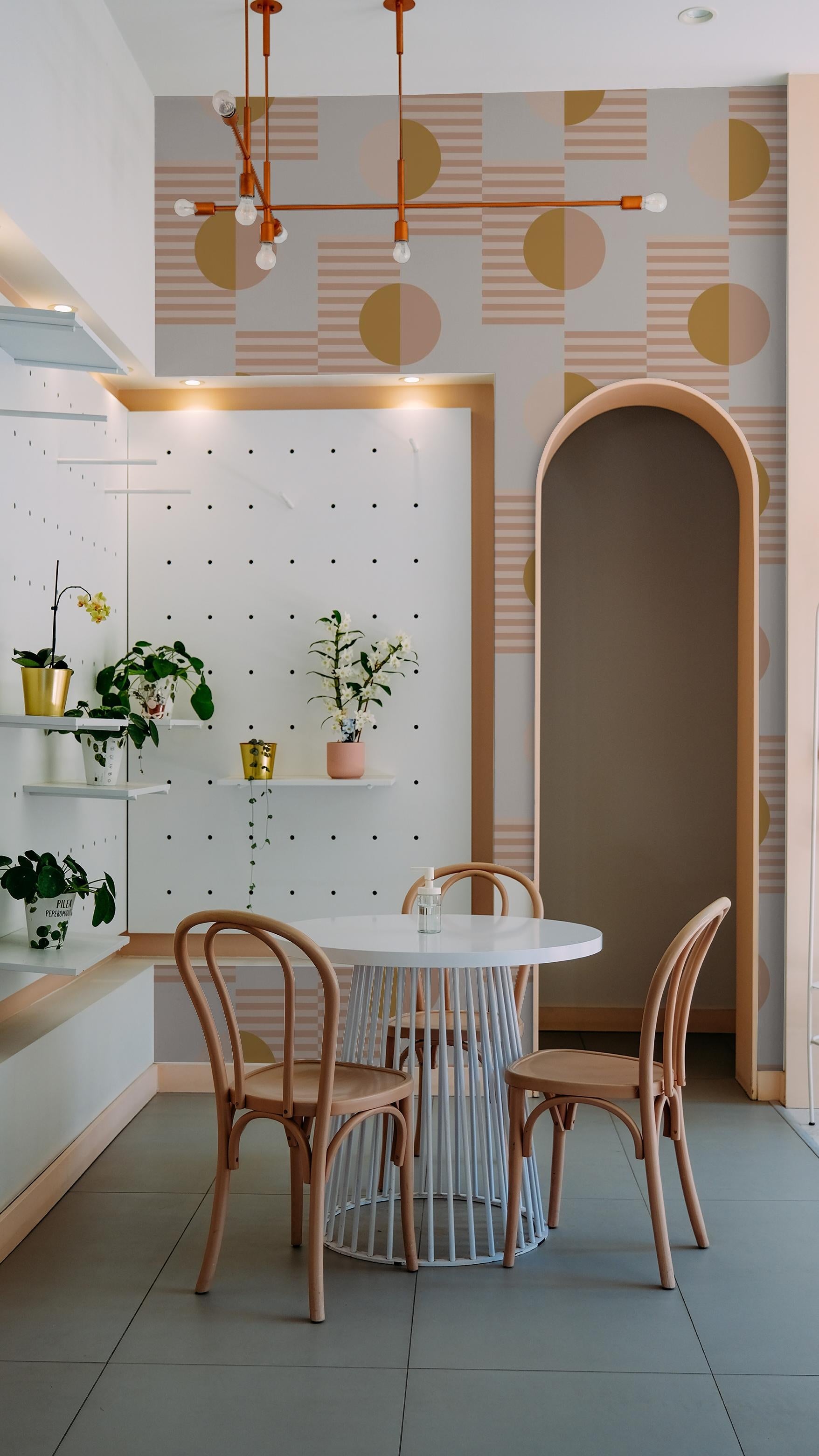 Summer Suns Wallpaper, blush and mustard- Samantha Santana Creative- {{Product type}}