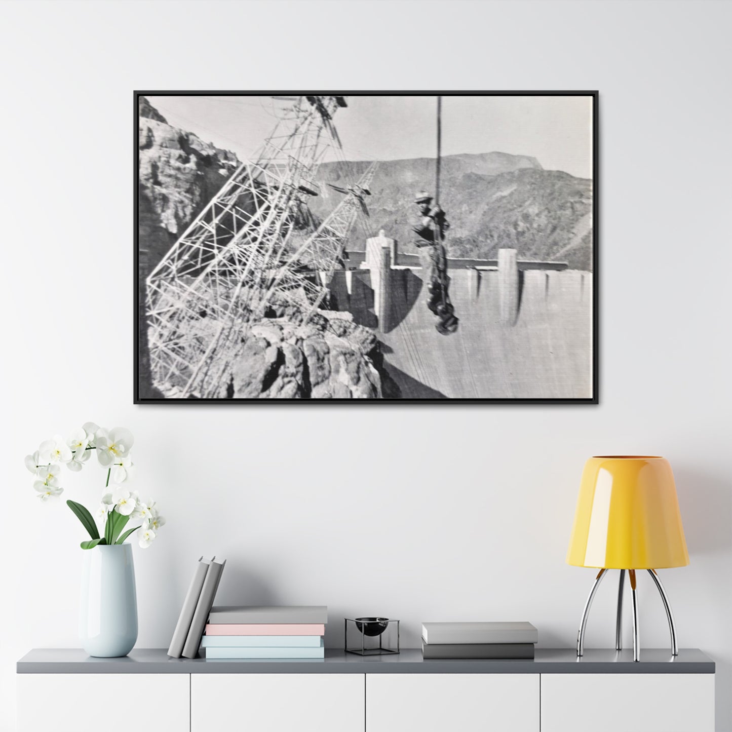 Suspended Boulder Dam Worker Gallery Canvas Wraps, Horizontal Frame