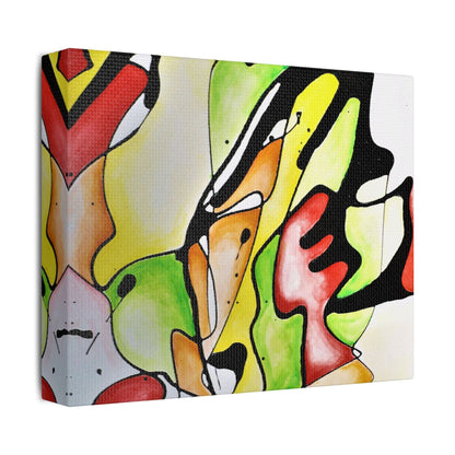 Red Mushroom Satin Canvas Stretched