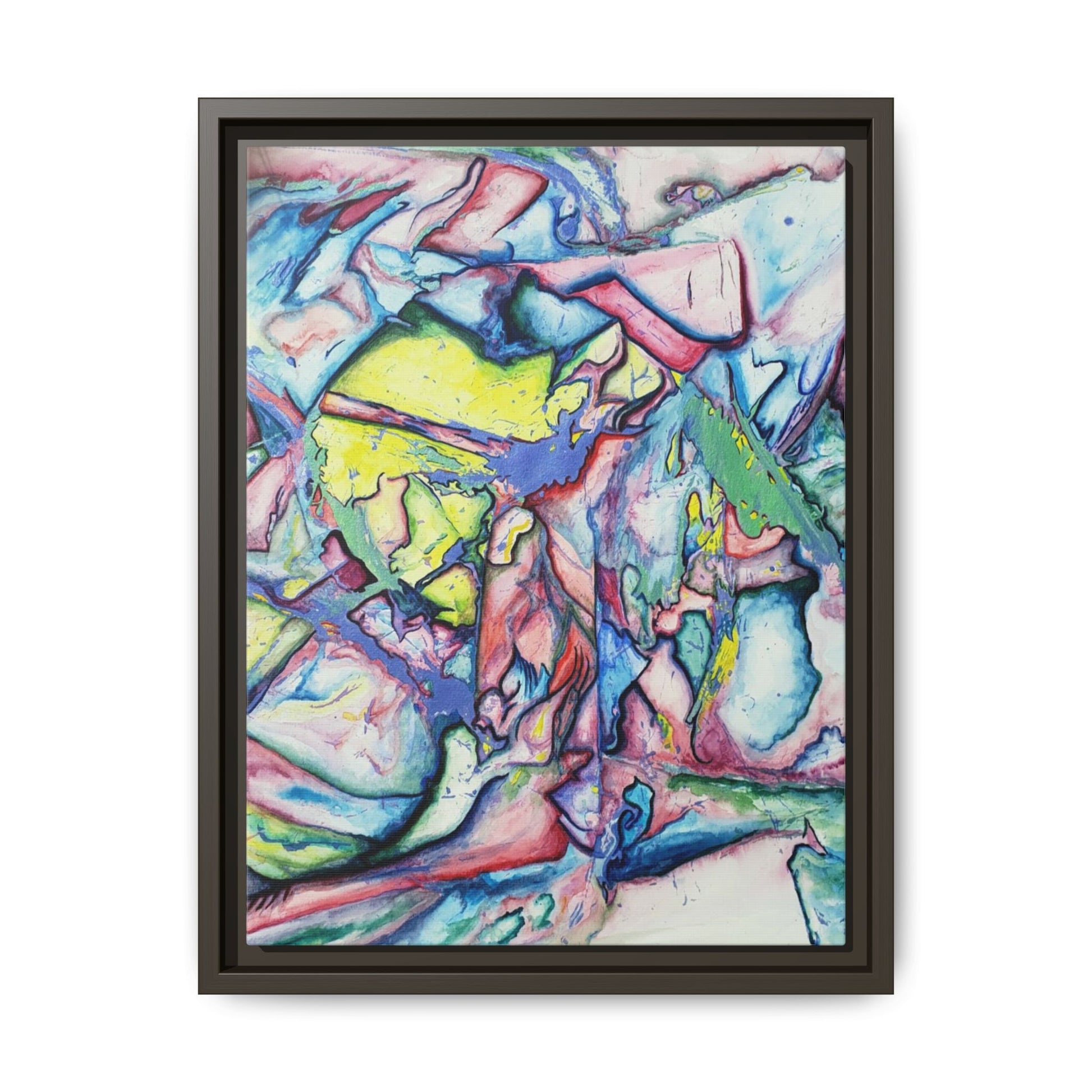 Alien Abstract Colorful Framed Canvas Art - Kia Day Design