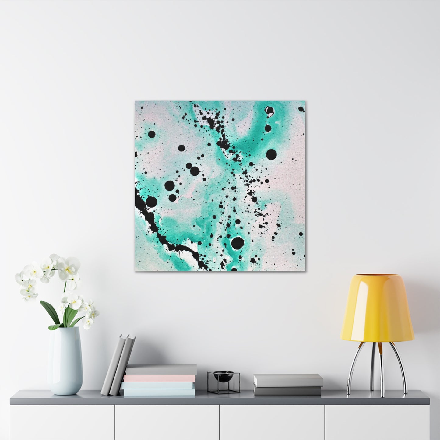 Teal Burst Canvas Gallery Wraps