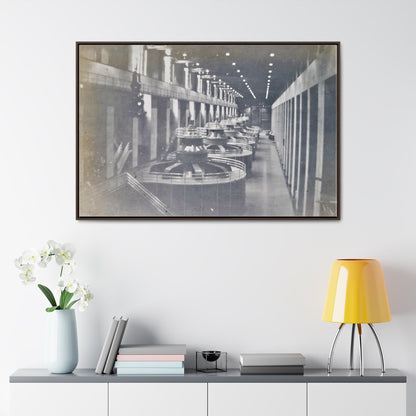 Boulder Dam Powerhouse Gallery Canvas Wraps Horizontal Frame 48″ x 32″ Walnut 1.25"