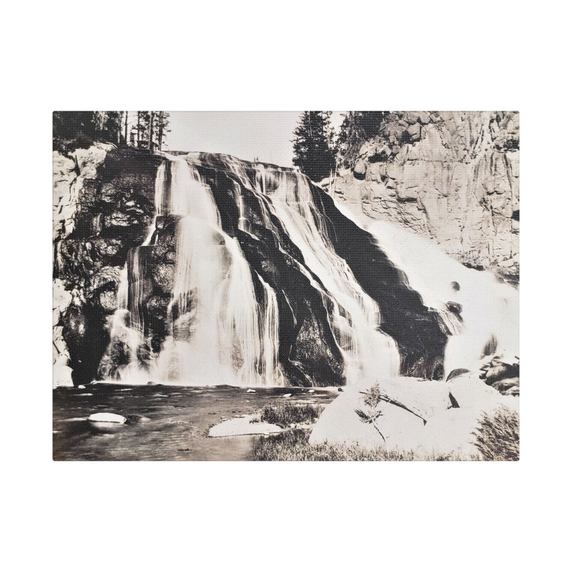 Gibbon Falls Yellowstone Satin Canvas Stretched