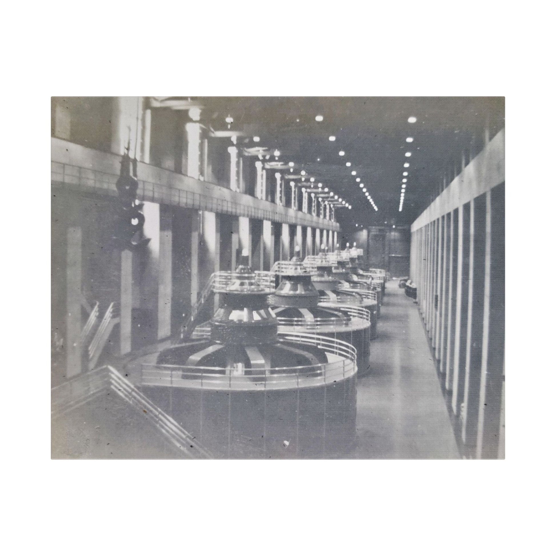 Boulder Dam Powerhouse Satin Canvas Stretched