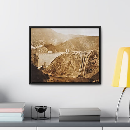 Back View Morris Dam Spillway Gallery Canvas Wraps Horizontal Frame 20″ x 16″ Black 1.25"