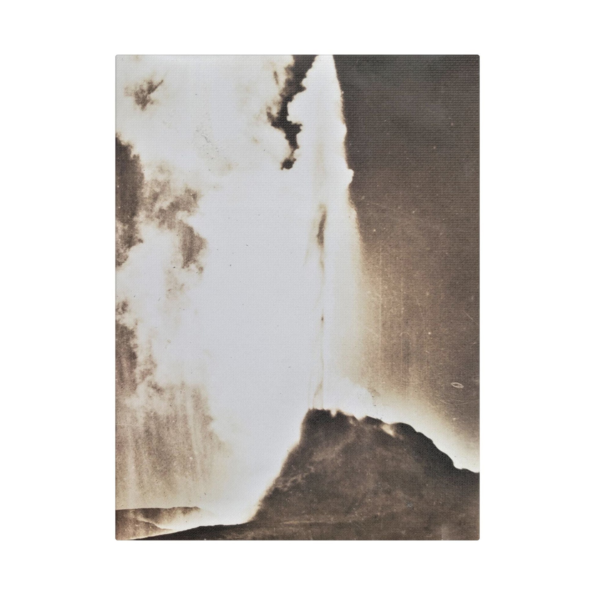 White Dome Geyser Yellowstone Satin Canvas Stretched