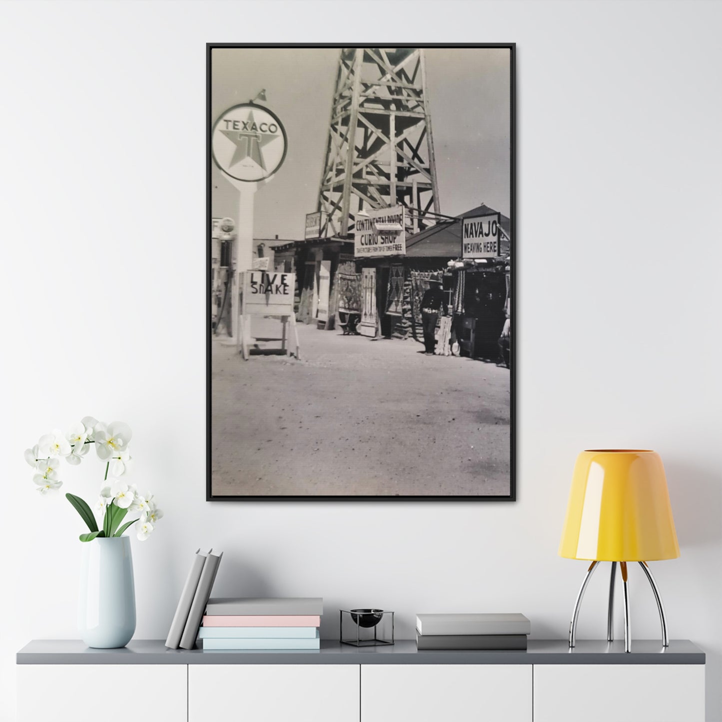 Texaco Station Continental Divide Gallery Canvas Wraps, Vertical Frame