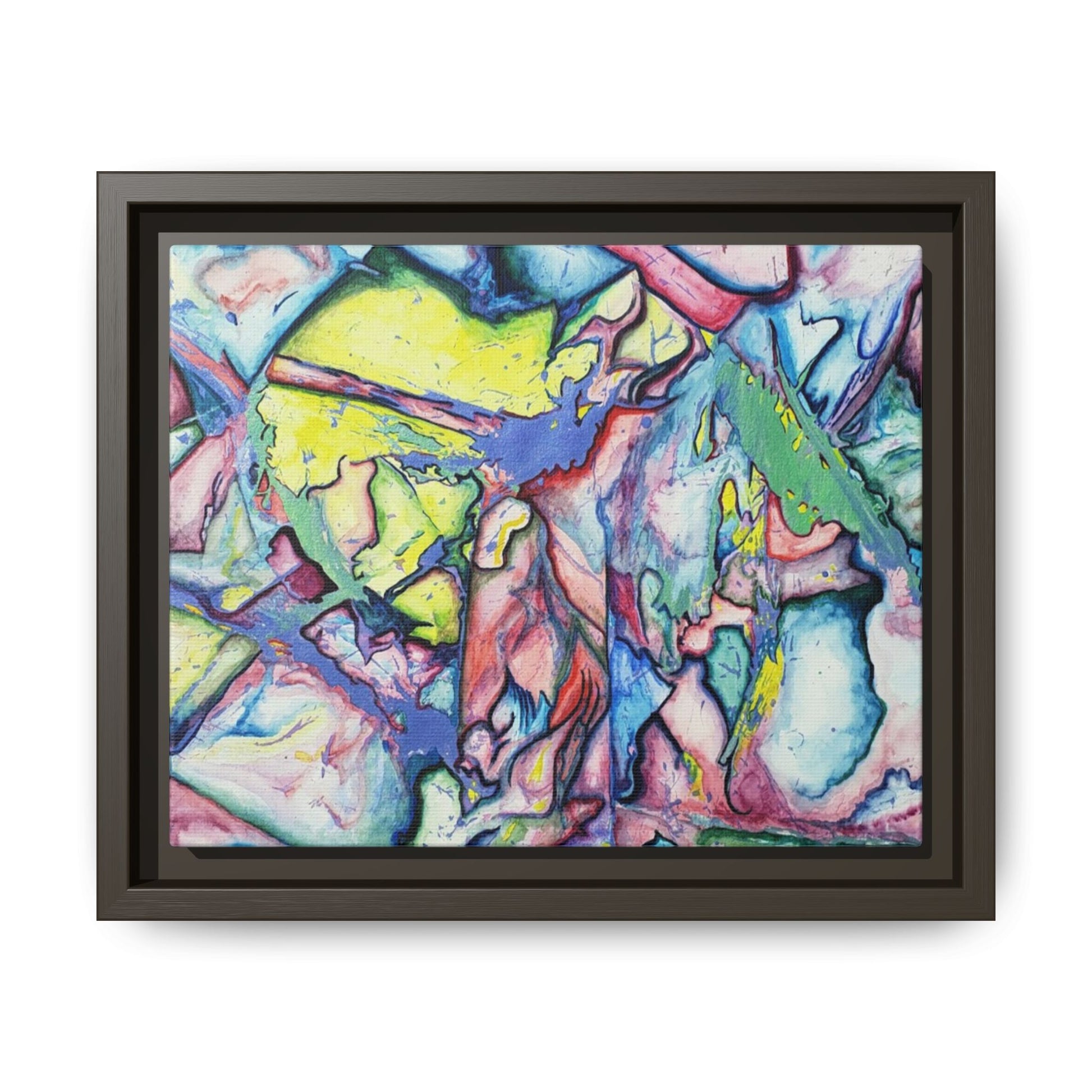 Alien Abstract Colorful Framed Canvas Art - Kia Day Design