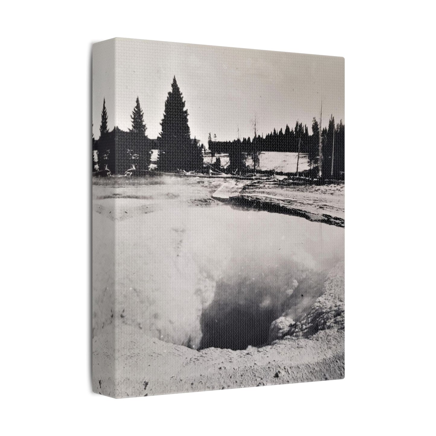 Morning Glory Pool Yellowstone Satin Canvas, Stretched