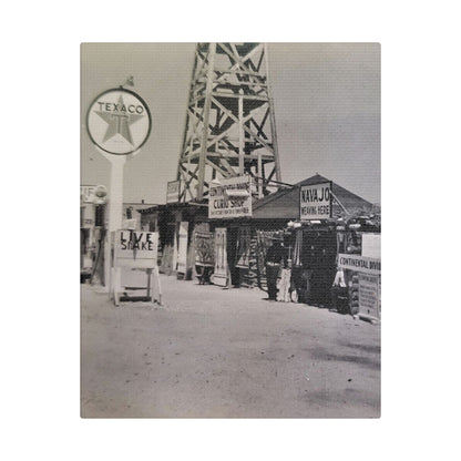 Texaco Station Continental Divide Satin Canvas Stretched