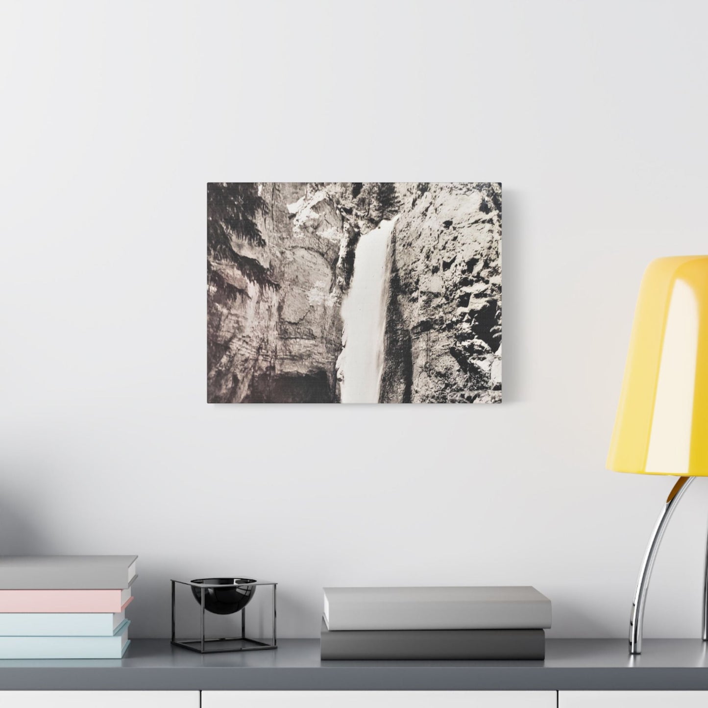Tower Falls Yellowstone Satin Canvas Stretched 16″ x 12″ (Horizontal) 1.5"