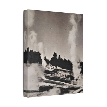 Norris Geyser Yellowstone Satin Canvas Stretched