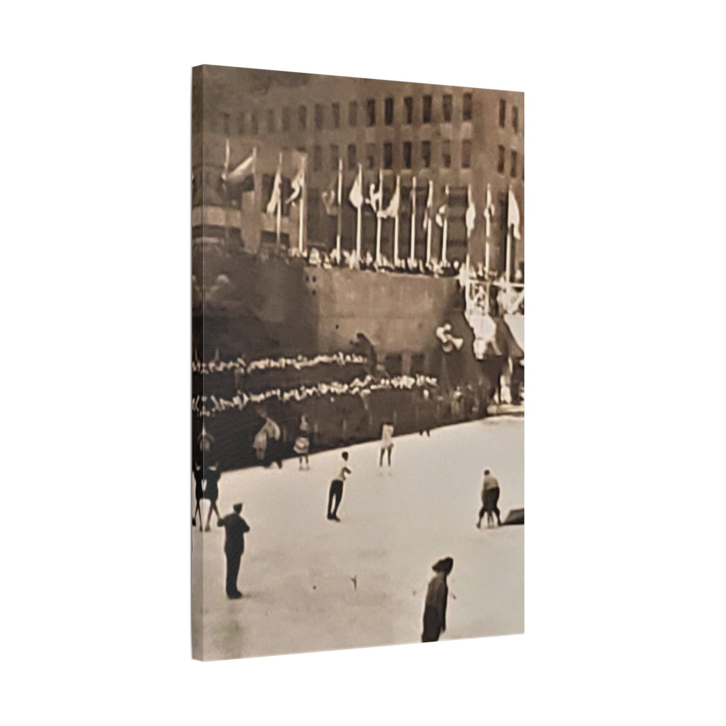 Rockefeller Plaza Easter 1945 Satin Canvas, Stretched