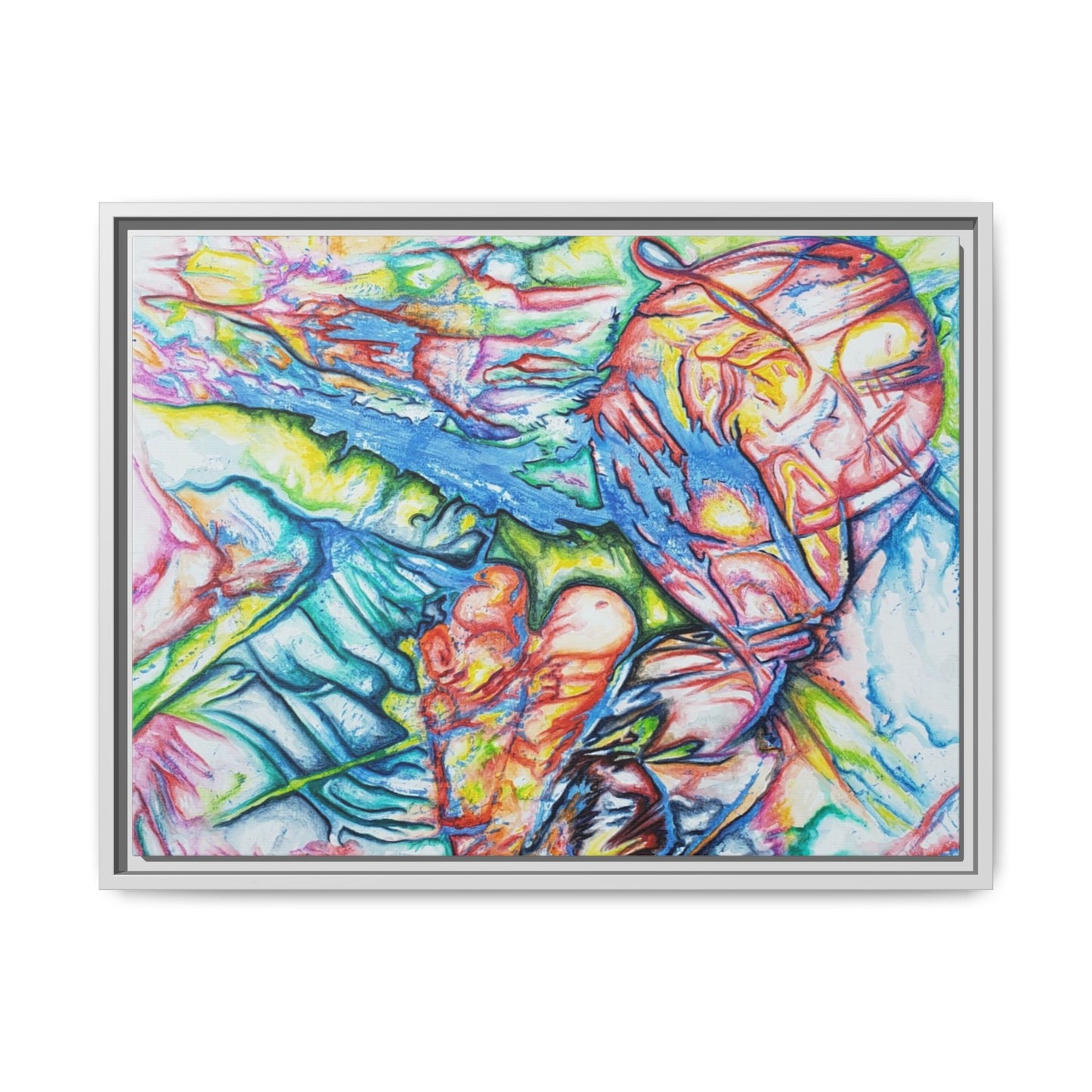 Multi-Color Abstract Framed Canvas Art Print - Kia Day Design