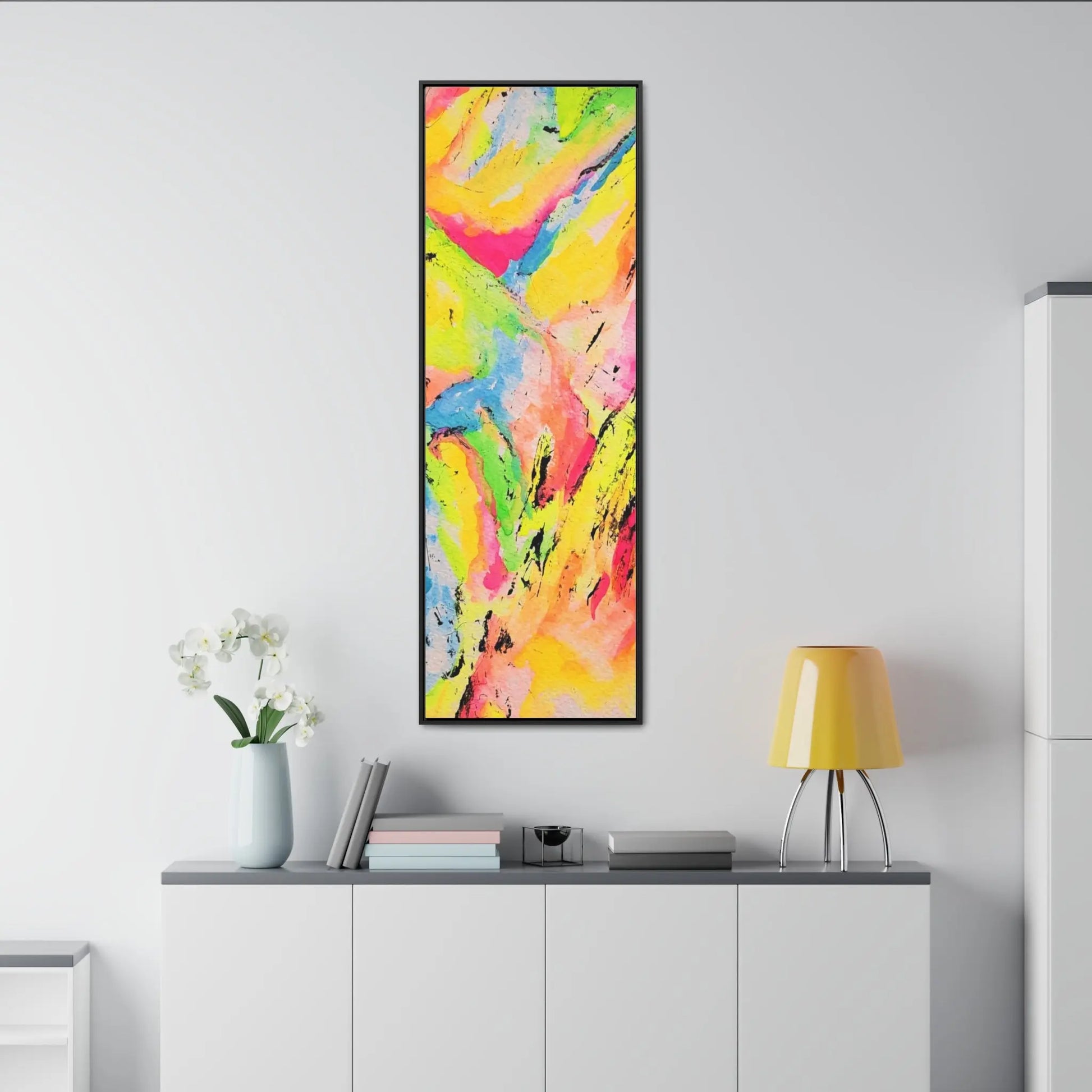 Neon Fire Gallery Canvas Wraps, Vertical Frame