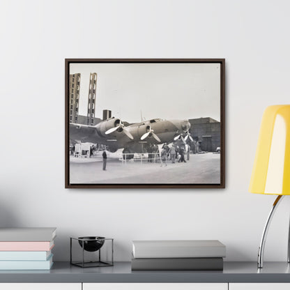 Boeing B-17 Bomber Gallery Canvas Wraps Horizontal Frame 20″ x 16″ Walnut 1.25"