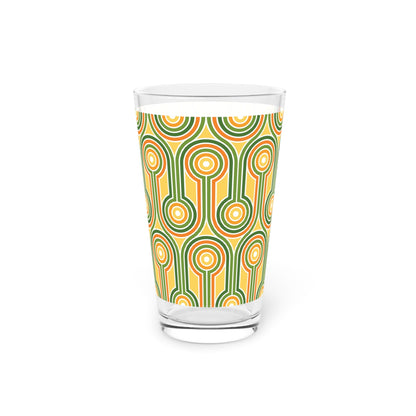 Retro Pattern 16oz Pint Glass - Kia Day Design