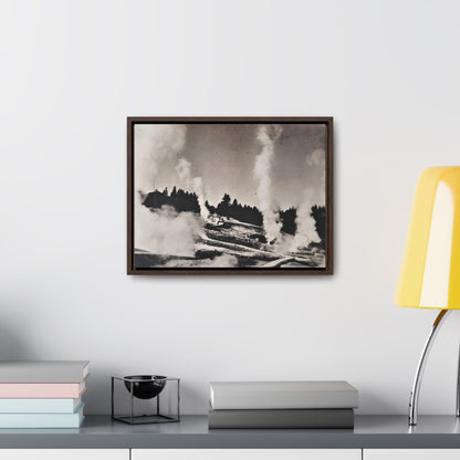 Norris Geyser Yellowstone Gallery Canvas Wraps Horizontal Frame 16″ x 12″ Walnut 1.25"