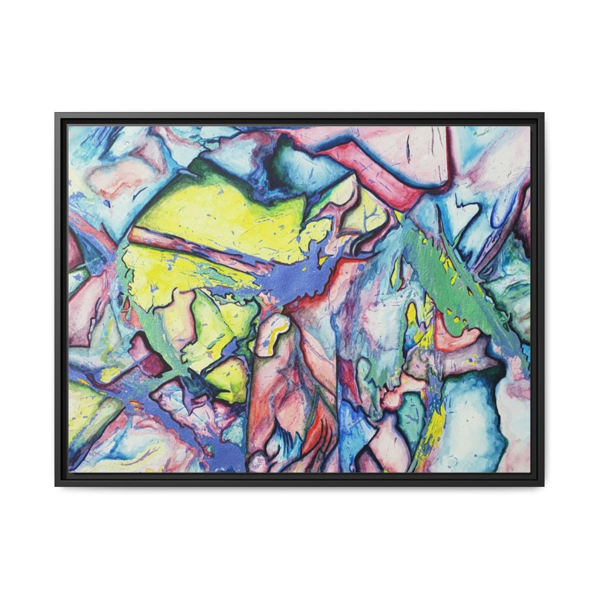 Alien Abstract Colorful Framed Canvas Art - Kia Day Design