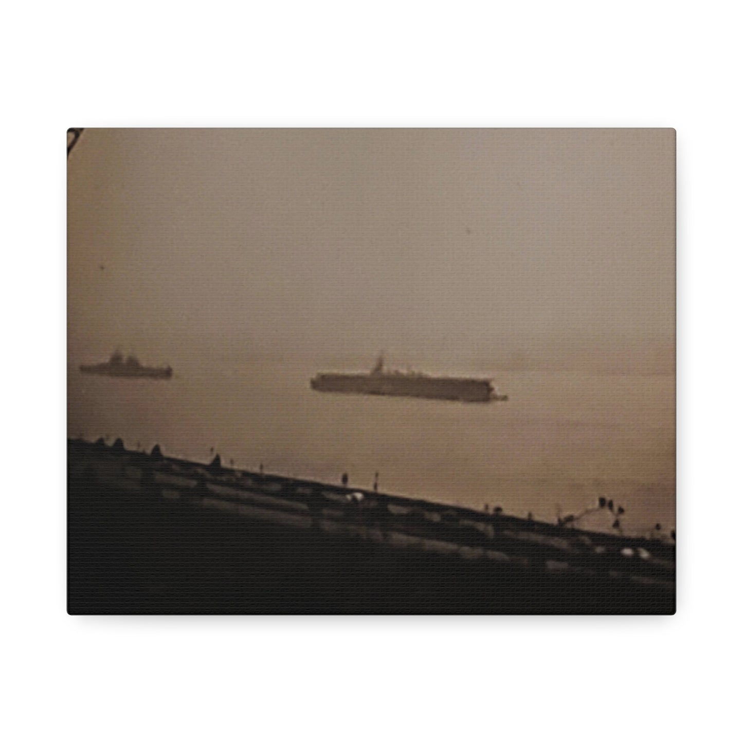 Navy Day New York Hudson River October 27th 1945 War Ships Stretched Canvas