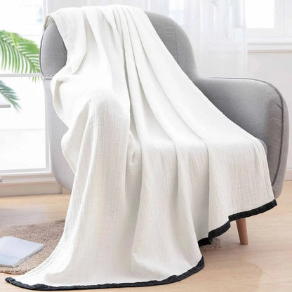 150-200CM 100% Cotton Home Blanket white