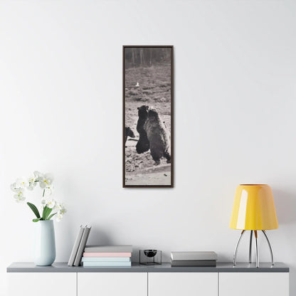 Yellowstone Grizzly Bears Gallery Canvas Wraps 12″ x 36″ Premium Gallery Wraps (1.25″) Walnut