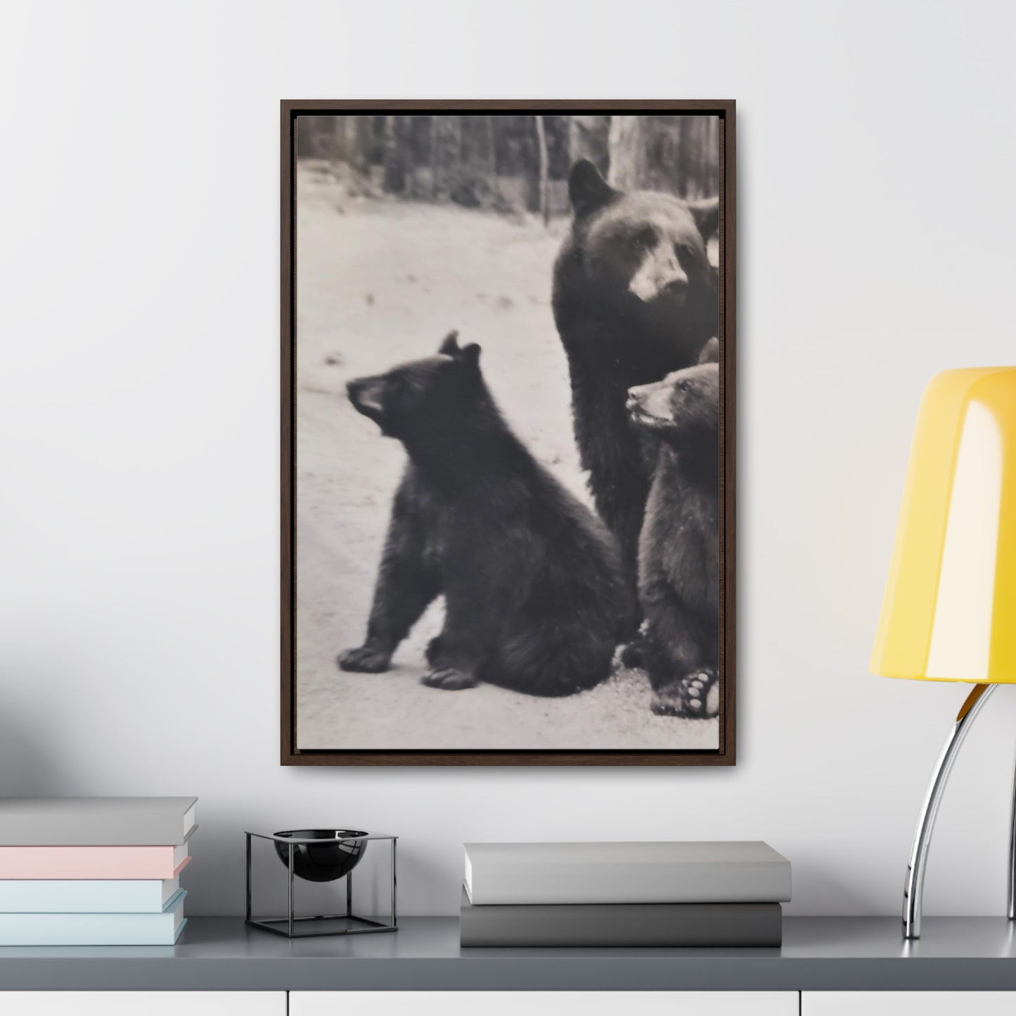 Yellowstone Back Bears Gallery Canvas Wraps, Vertical Frame