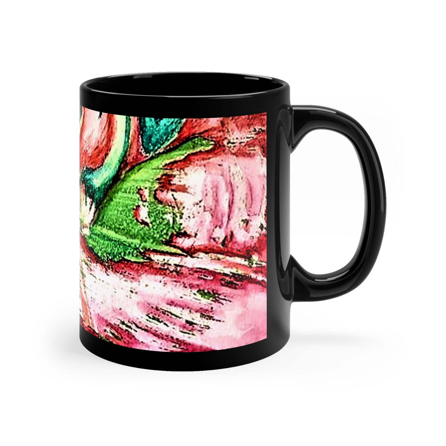 Pink Forest Black Coffee Mug, 11oz