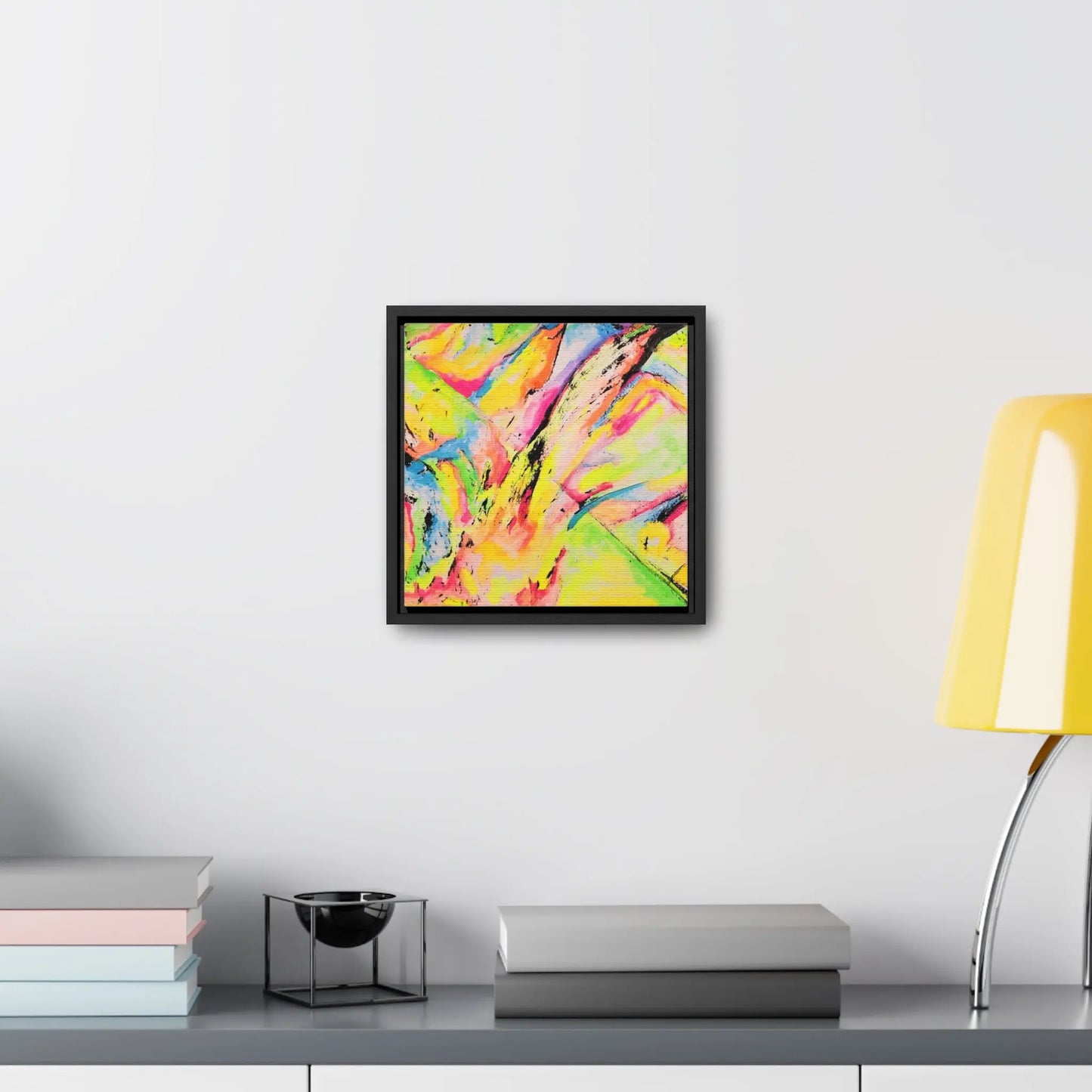 Neon Fire Gallery Canvas Wraps, Square Frame