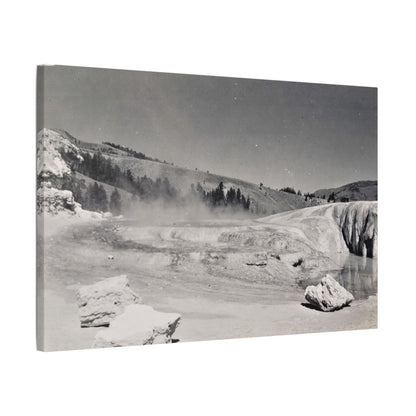 Mammoth Hot Springs Satin Canvas Stretched