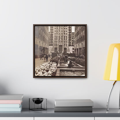 Rockefeller Plaza Gallery Canvas Wraps Square Frame 16″ x 16″ Premium Gallery Wraps (1.25″) Walnut