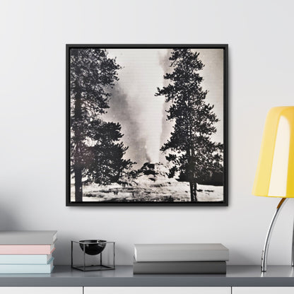 Castle Geyser Yellowstone Gallery Canvas Wraps Square Frame 20″ x 20″ Premium Gallery Wraps (1.25″) Black