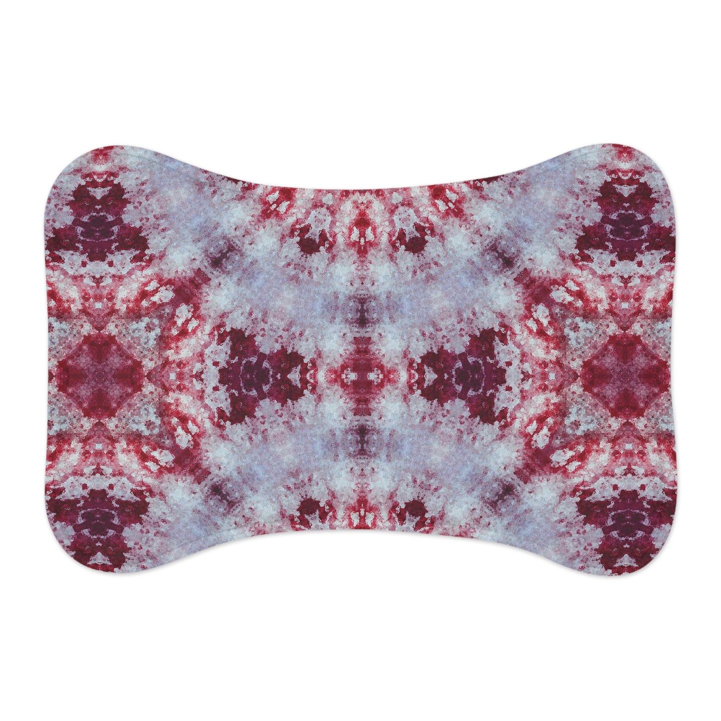 Red and White Tie Dye Pet Feeding Mats