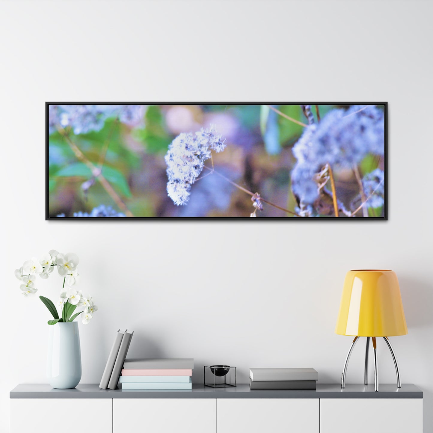 Macro Blue Gallery Canvas Wraps, Horizontal Frame