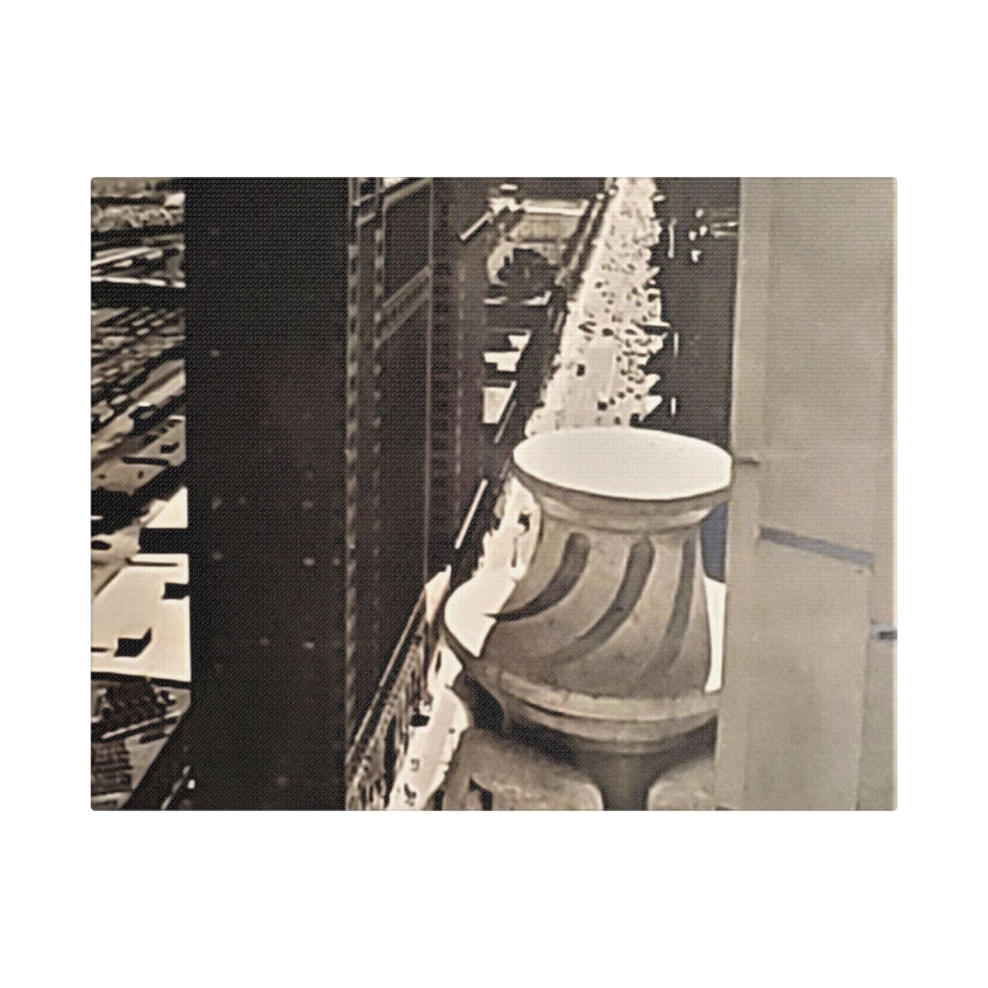 Michigan Ave Chicago Satin Canvas Stretched