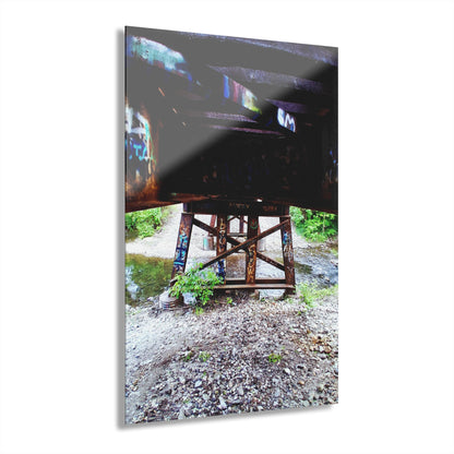 Urban Bridge Acrylic Print French Cleat Hanging - 24" x 36" (Vertical) 0.25'' - Home Decor