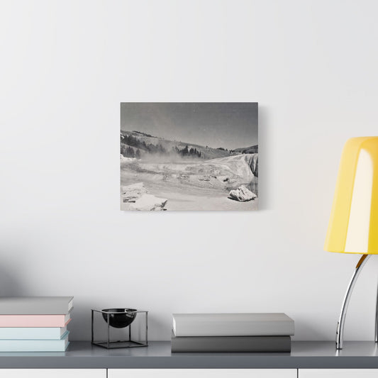 Mammoth Hot Springs Satin Canvas Stretched 14″ x 11″ (Horizontal) 1.5"