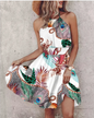 Summer Chic Halter Dress - European & American Print - color 1 XL - dress