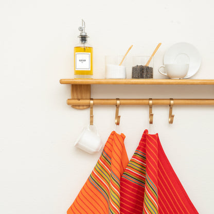 Salsa Stripe Kitchen Towels - -