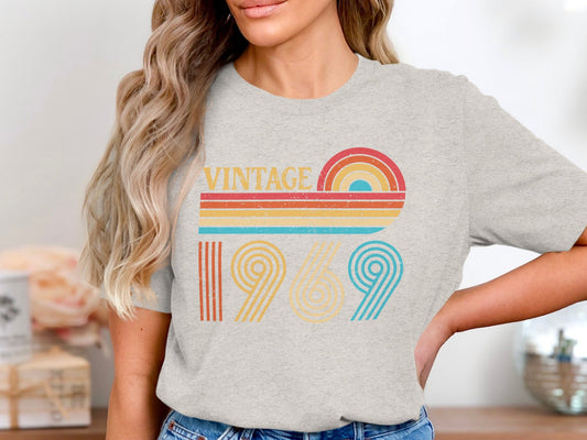 1969 Retro Colors Vintage Design Birthday Gift Idea T-Shirt - - T-Shirt