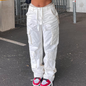 Womens Retro Loose Denim Pants - White M - Women's Fashion - Women's Clothing - Bottoms - Jeans