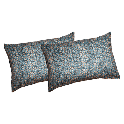 Tache Rustic Palace Lattice Floral Watercolor Dark Teal Pillowcases (KF174) - - Pillowcase