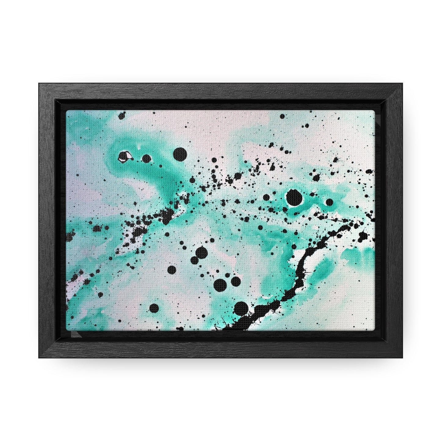 Teal Burst Gallery Canvas Wraps, Horizontal Frame