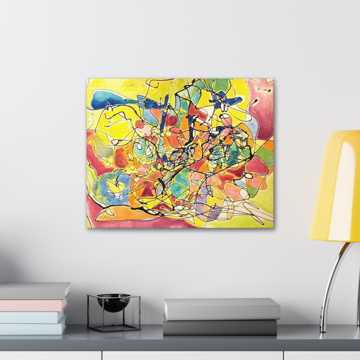 Yellow Abstract Canvas Gallery Wraps 20″ x 16″ 1.25"